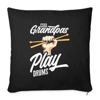 Cadeau de batteur de batterie - Housse de coussin décorative 45 x 45 cm - noir - Devant