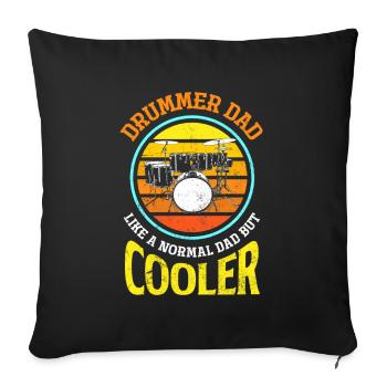 Cadeau de batteur de batterie - Housse de coussin décorative 45 x 45 cm - noir - Devant
