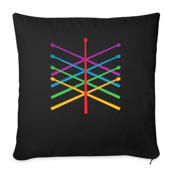Cadeau de batteur de batterie - Housse de coussin décorative 45 x 45 cm - noir - Devant
