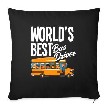 Funny School Bus Driver School Bus Bus Driver - Sofa pillowcase 17,3'' x 17,3'' (45 x 45 cm) - black - Front