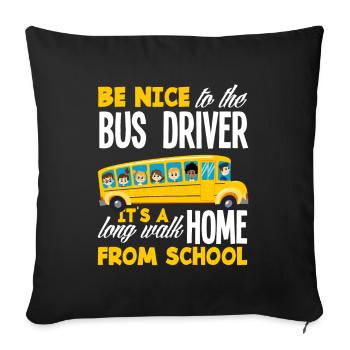 Funny school bus driver school bus bus driver - Sofa pillowcase 17,3'' x 17,3'' (45 x 45 cm) - black - Front