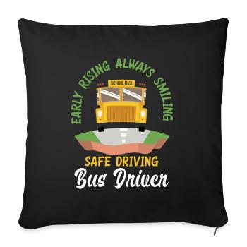 Funny school bus driver school bus bus driver - Sofa pillowcase 17,3'' x 17,3'' (45 x 45 cm) - black - Front