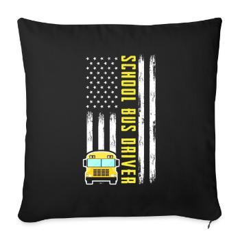 Funny school bus driver school bus bus driver - Sofa pillowcase 17,3'' x 17,3'' (45 x 45 cm) - black - Front