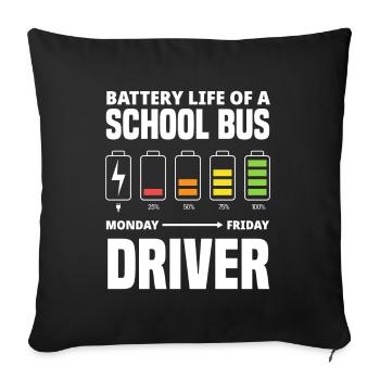 Funny school bus driver school bus bus driver - Sofa pillowcase 17,3'' x 17,3'' (45 x 45 cm) - black - Front