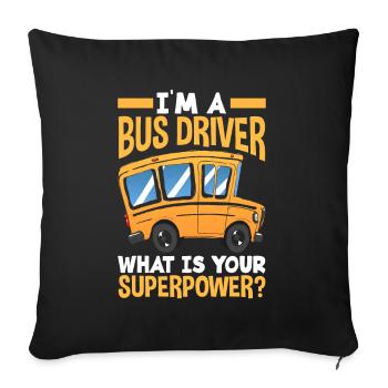 Funny school bus driver school bus bus driver - Sofa pillowcase 17,3'' x 17,3'' (45 x 45 cm) - black - Front