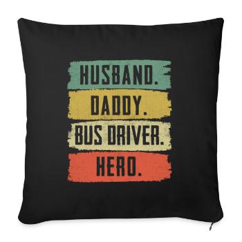 Funny school bus driver school bus bus driver - Sofa pillowcase 17,3'' x 17,3'' (45 x 45 cm) - black - Front