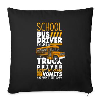 Funny school bus driver school bus bus driver - Sofa pillowcase 17,3'' x 17,3'' (45 x 45 cm) - black - Front