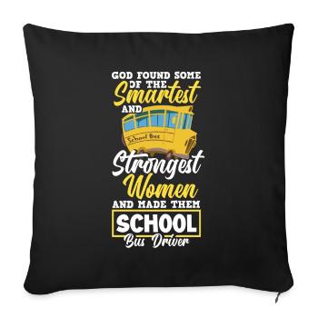 Funny school bus driver school bus bus driver - Sofa pillowcase 17,3'' x 17,3'' (45 x 45 cm) - black - Front
