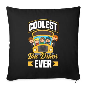 Funny school bus driver school bus bus driver - Sofa pillowcase 17,3'' x 17,3'' (45 x 45 cm) - black - Front