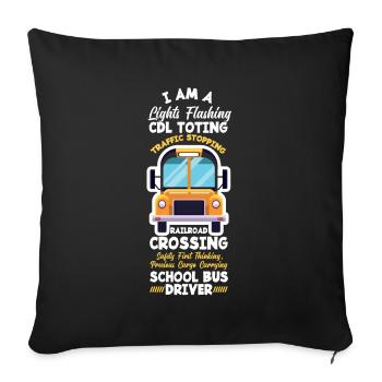 Funny school bus driver school bus bus driver - Sofa pillowcase 17,3'' x 17,3'' (45 x 45 cm) - black - Front