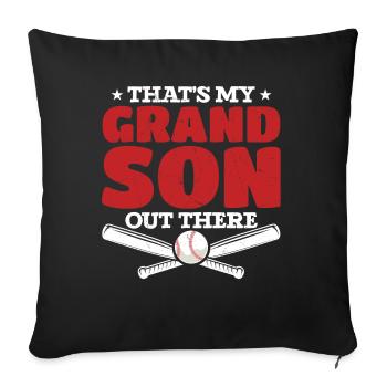 Petits-enfants Joueurs de baseball Fiers grands-parents - Housse de coussin décorative 45 x 45 cm - noir - Devant