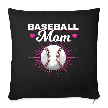 Baseball Mutter Frauen Baseball Mama - Sofakissenbezug 45 x 45 cm - Schwarz - Vorne
