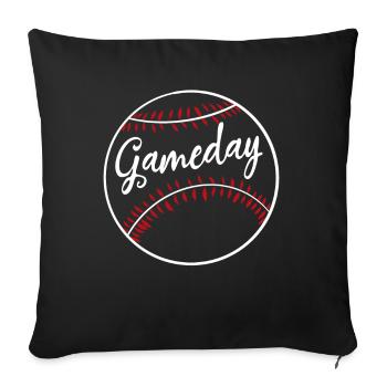 Journée du match de baseball - Housse de coussin décorative 45 x 45 cm - noir - Devant