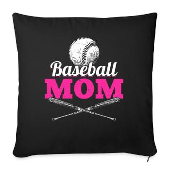 Baseball-Mutter Frauen Baseball-Fan - Sofakissenbezug 45 x 45 cm - Schwarz - Vorne