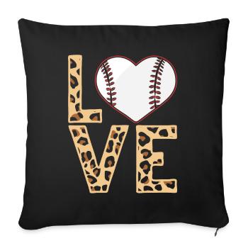 Leopard Baseball Theme Women Baseball - Sofa pillowcase 17,3'' x 17,3'' (45 x 45 cm) - black - Front