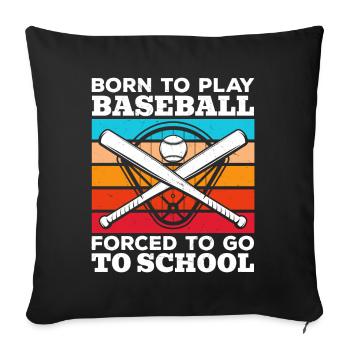 Kids Baseball Humor Funny Baseball Players - Sofa pillowcase 17,3'' x 17,3'' (45 x 45 cm) - black - Front