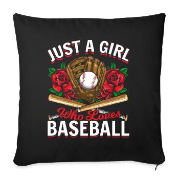 Girls Baseball Theme Baseball Lovers - Sofa pillowcase 17,3'' x 17,3'' (45 x 45 cm) - black - Front