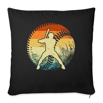 Retro Baseball Bat Men Boys Baseball - Sofa pillowcase 17,3'' x 17,3'' (45 x 45 cm) - black - Front