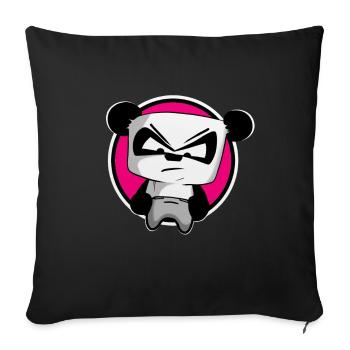 funny gaming panda PEW PEW gamer gambler - Sofa pillowcase 17,3'' x 17,3'' (45 x 45 cm) - black - Front