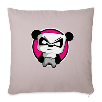 funny gaming panda PEW PEW gamer gambler - Sofa pillowcase 17,3'' x 17,3'' (45 x 45 cm) - light taupe - Front