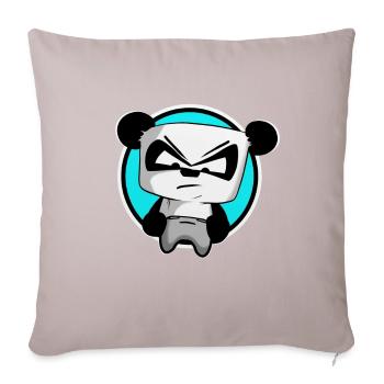 funny gaming panda PEW PEW gamer gambler - Sofa pillowcase 17,3'' x 17,3'' (45 x 45 cm) - light taupe - Front