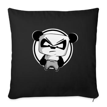funny gaming panda PEW PEW gamer gambler - Sofa pillowcase 17,3'' x 17,3'' (45 x 45 cm) - black - Front