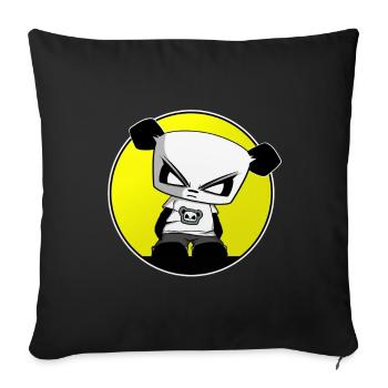 Gaming Panda Gangsta Panda funny cute cool - Sofa pillowcase 17,3'' x 17,3'' (45 x 45 cm) - black - Front