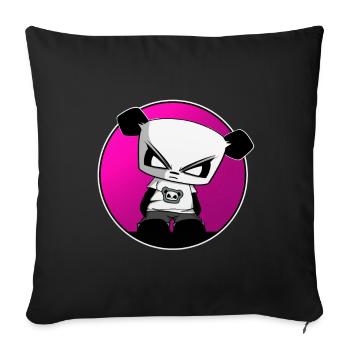 Gaming Panda Gangsta Panda funny cute cool - Sofa pillowcase 17,3'' x 17,3'' (45 x 45 cm) - black - Front