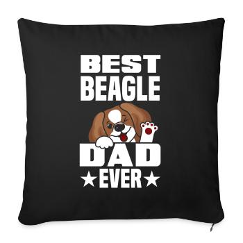 Drôle Beagle Cadeau Beagle Papa Beagle Papa - Housse de coussin décorative 45 x 45 cm - noir - Devant
