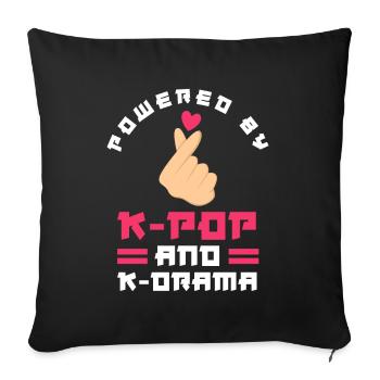 K-Pop K-Drama Musique pop coréenne - Housse de coussin décorative 45 x 45 cm - noir - Devant