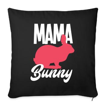 Rabbit Rabbit Pet Rabbit Mama Gift - Sofa pillowcase 17,3'' x 17,3'' (45 x 45 cm) - black - Front