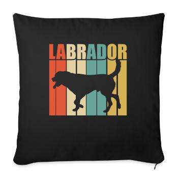 Labrador rétro - Housse de coussin décorative 45 x 45 cm - noir - Devant