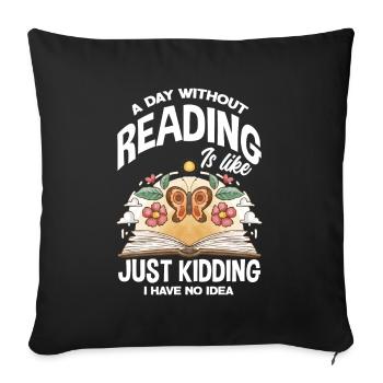 Bücherwurm Buchliebhaber Bibliothekar Geschenk - Sofakissenbezug 45 x 45 cm - Schwarz - Vorne