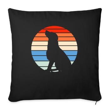 Labrador rétro - Housse de coussin décorative 45 x 45 cm - noir - Devant