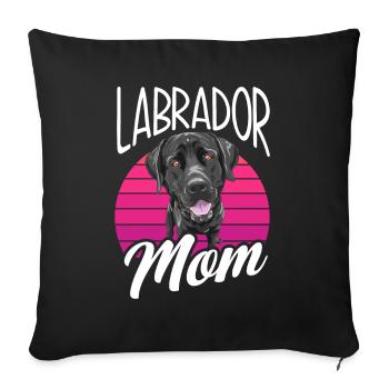 Labrador noir Labrador Mama - Housse de coussin décorative 45 x 45 cm - noir - Devant
