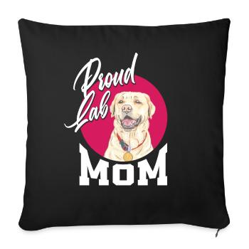 Fière Maman Labrador - Housse de coussin décorative 45 x 45 cm - noir - Devant