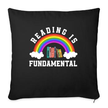 Bücherwurm Buchliebhaber Bibliothekar Geschenk - Sofakissenbezug 45 x 45 cm - Schwarz - Vorne