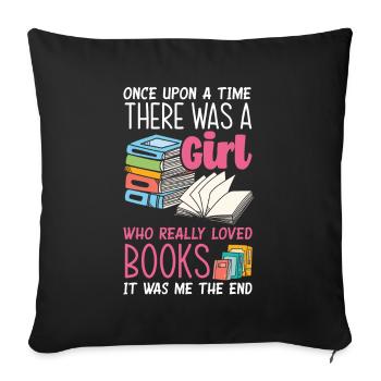 Bücherwurm Buchliebhaber Bibliothekar Geschenk - Sofakissenbezug 45 x 45 cm - Schwarz - Vorne