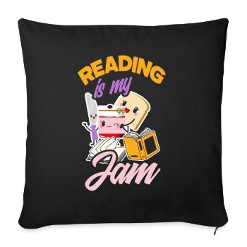 Bücherwurm Buchliebhaber Bibliothekar Geschenk - Sofakissenbezug 45 x 45 cm - Schwarz - Vorne