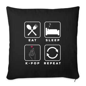 K-Pop K-Drama Korean Pop Music - Sofa pillowcase 17,3'' x 17,3'' (45 x 45 cm) - black - Front
