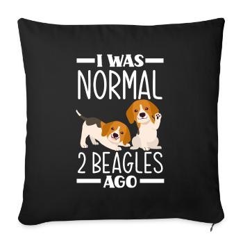 Drôle de cadeau Beagle - Housse de coussin décorative 45 x 45 cm - noir - Devant