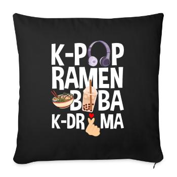 K-Pop K-Drama Korean Pop Music - Sofa pillowcase 17,3'' x 17,3'' (45 x 45 cm) - black - Front