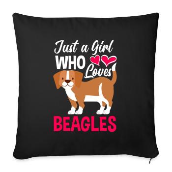 Drôle Beagle Cadeau Beagle Fille - Housse de coussin décorative 45 x 45 cm - noir - Devant