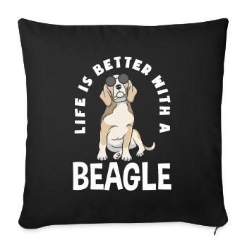 Drôle de cadeau Beagle - Housse de coussin décorative 45 x 45 cm - noir - Devant