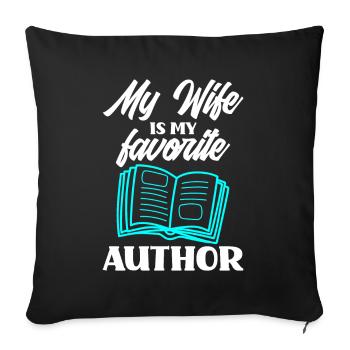 Author Author Funny Author Gift - Sofa pillowcase 17,3'' x 17,3'' (45 x 45 cm) - black - Front