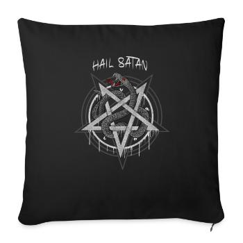Hail Satan I Demon Pentagram Snake - Sofa pillowcase 17,3'' x 17,3'' (45 x 45 cm) - black - Front