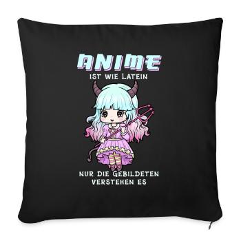 Anime est comme Latin I Creepy Cute Witch - Housse de coussin décorative 45 x 45 cm - noir - Devant