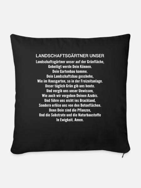 Landschaftsgärtner Gartenbau Landschaftsbau Garten - Sofakissenbezug 45 x 45 cm - Schwarz