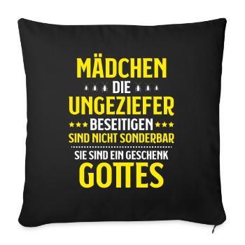 Schädlingsbekämpfer Kammerjäger Exterminator - Sofakissenbezug 45 x 45 cm - Schwarz - Vorne