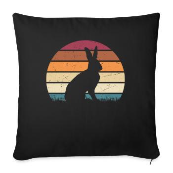 Rabbit Rabbit Pet Rabbit Mama Gift - Sofa pillowcase 17,3'' x 17,3'' (45 x 45 cm) - black - Front